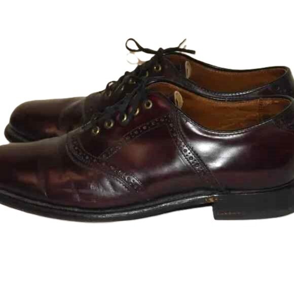 Keith Highlanders Leather Oxford Lace Up Burgandy Dress Shoes Men's Size 8 1/2 - Picture 8 of 12